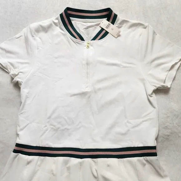 New women's XL Varley x Anthropologie Nora tennis court white pleated mini dress - Picture 4 of 14